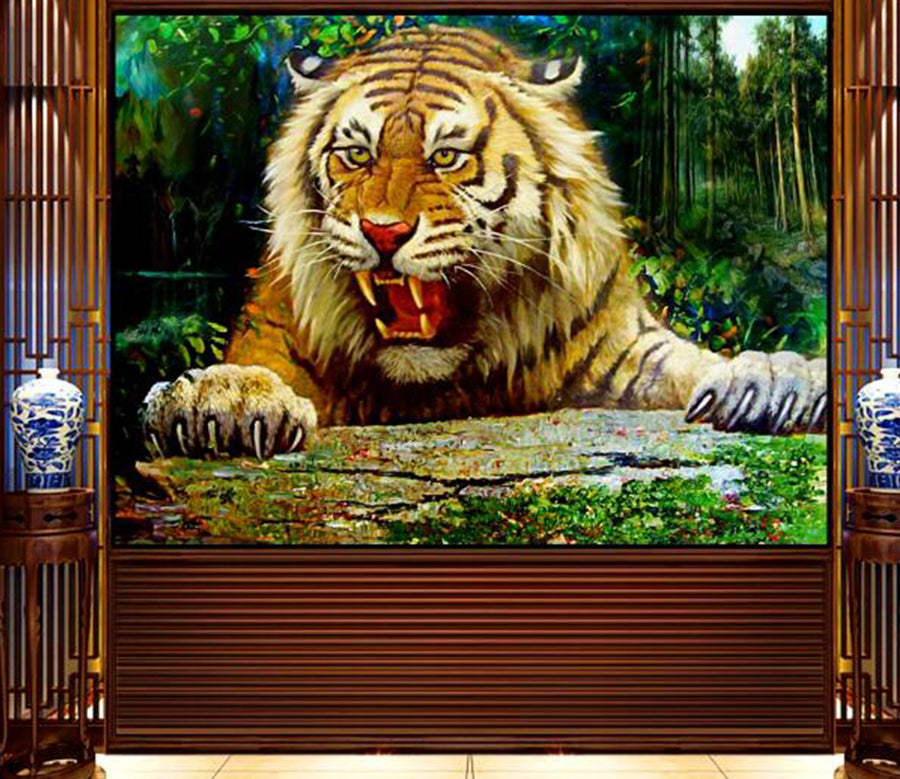 3D Tiger Fangs WC1446 Wall Murals