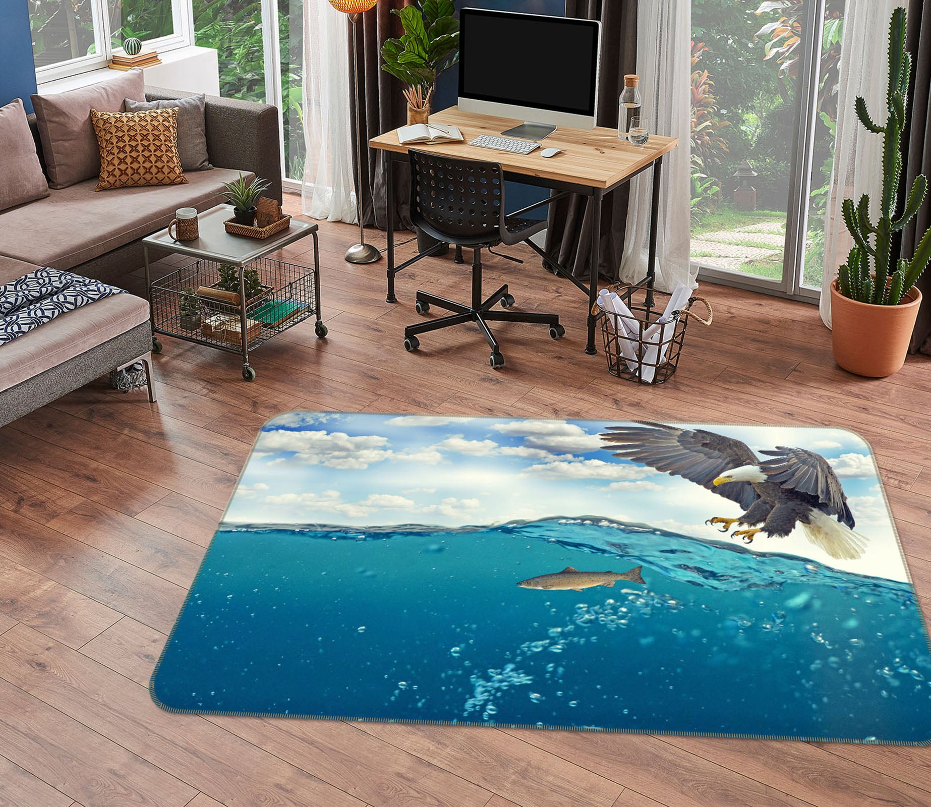 3D Eagle Fish 69031 Animal Non Slip Rug Mat