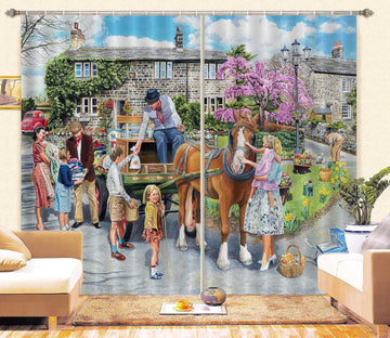 3D Petting The Horse 085 Trevor Mitchell Curtain Curtains Drapes Curtains AJ Creativity Home 