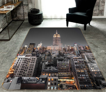 3D New York Night 183 Assaf Frank Rug Non Slip Rug Mat