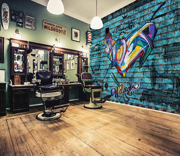 3D Color Graffiti 1429 Barber Shop Wall Murals