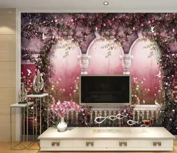 3D Pigeon Flower WC371 Wall Murals