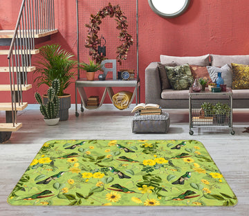 3D Yellow Flowers 137 Uta Naumann Rug Non Slip Rug Mat