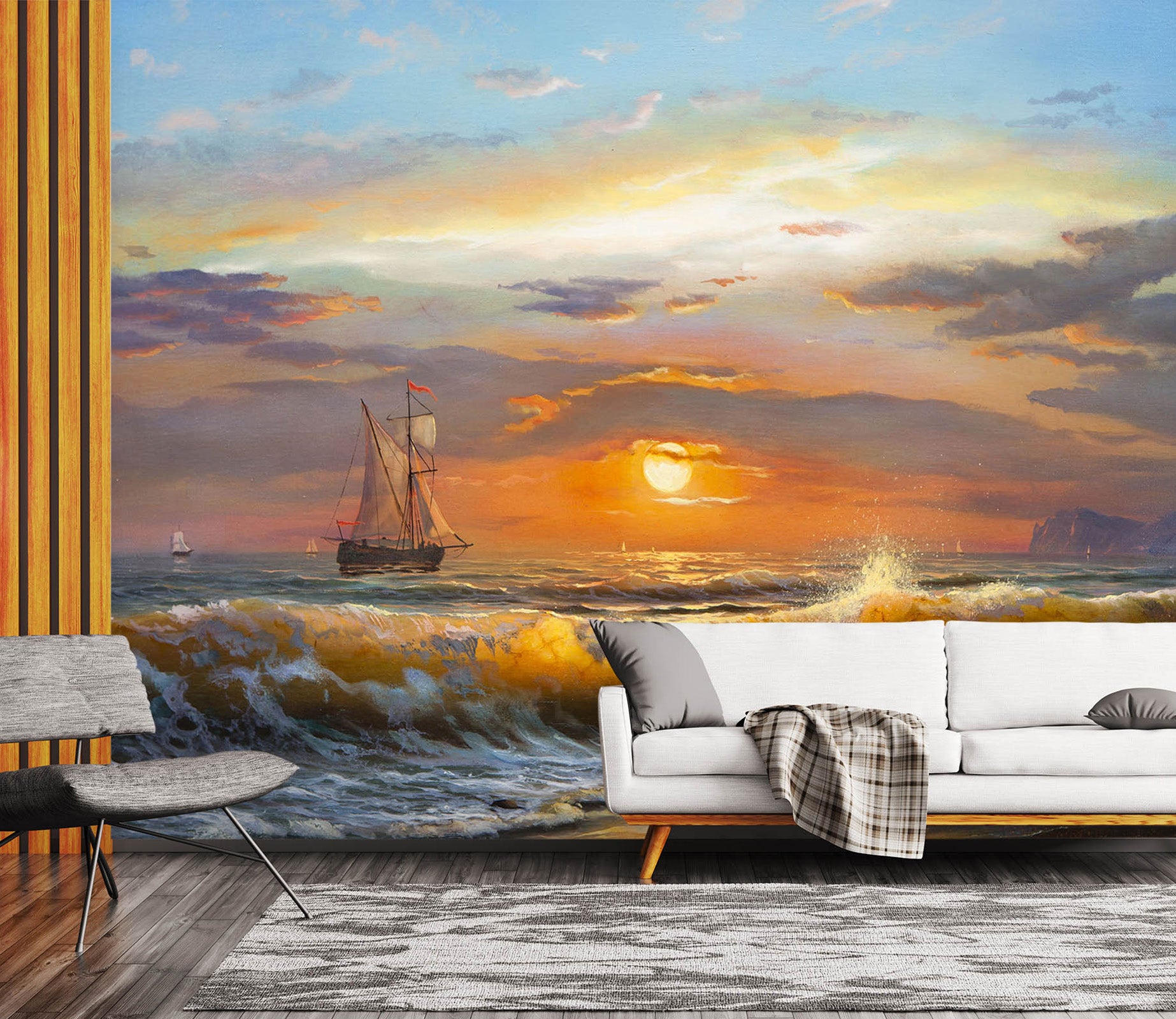 3D Clouds Sun 58134 Wall Murals