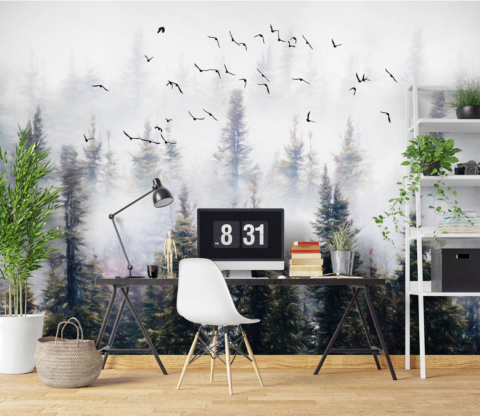 3D Woods Geese 1056 Wall Murals