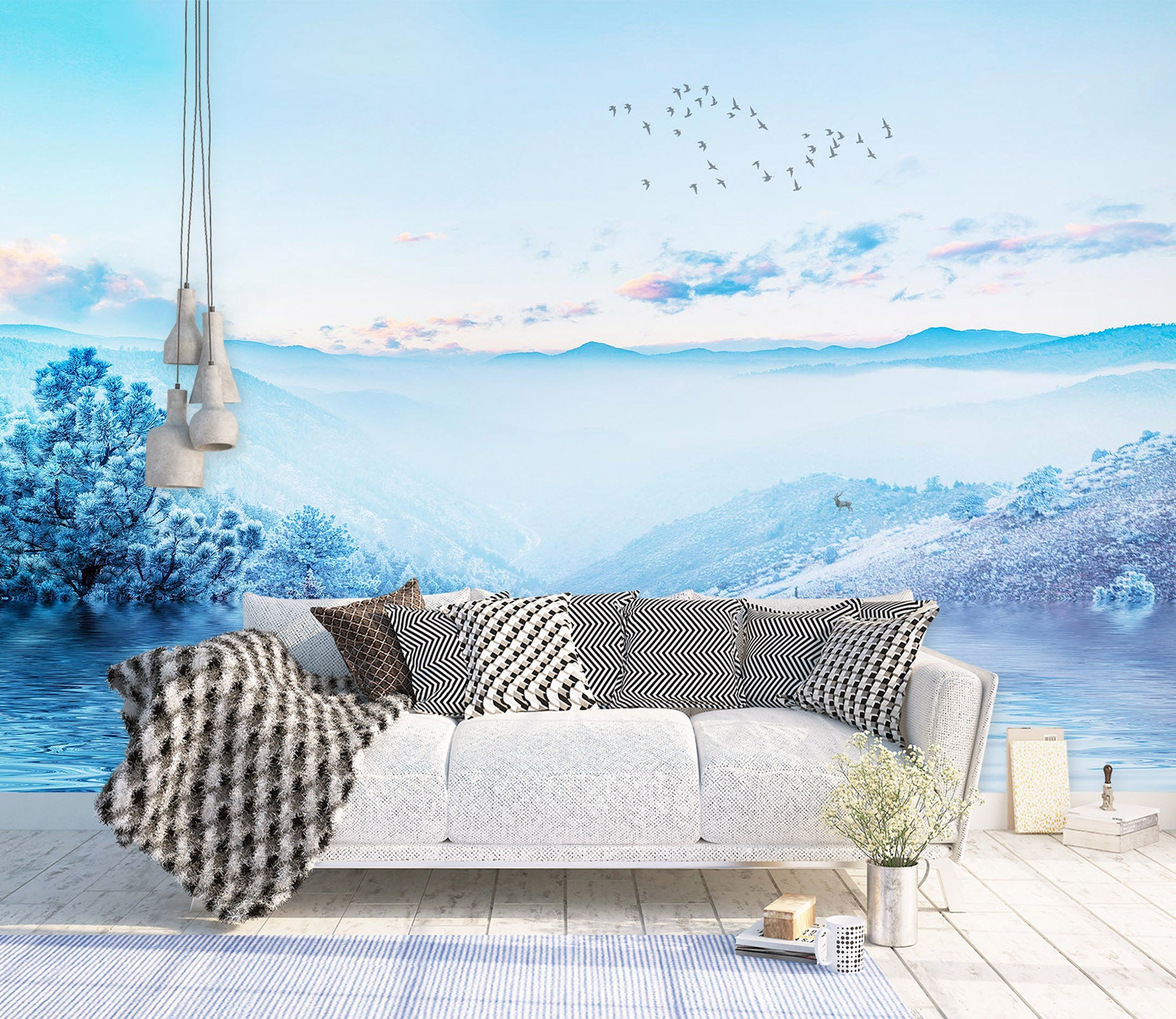 3D Valley Creek 2078 Wall Murals