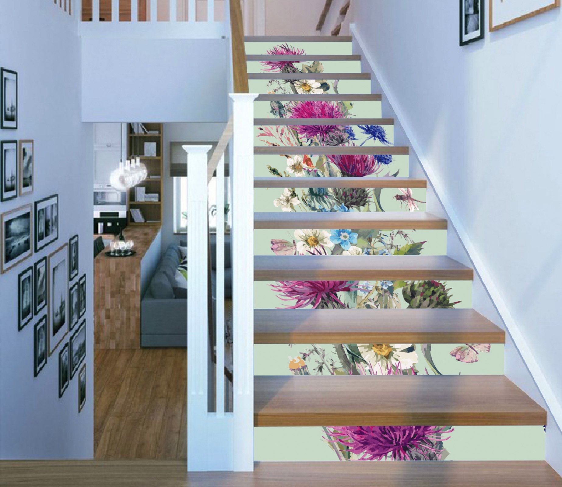 3D Flowers 473 Stair Risers Wallpaper AJ Wallpaper 