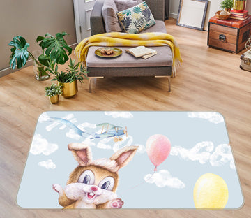 3D Bunny Balloon 77210 Non Slip Rug Mat