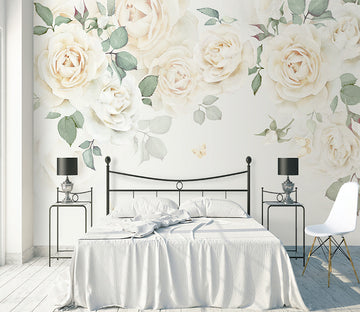 3D White Rose WG132 Wall Murals