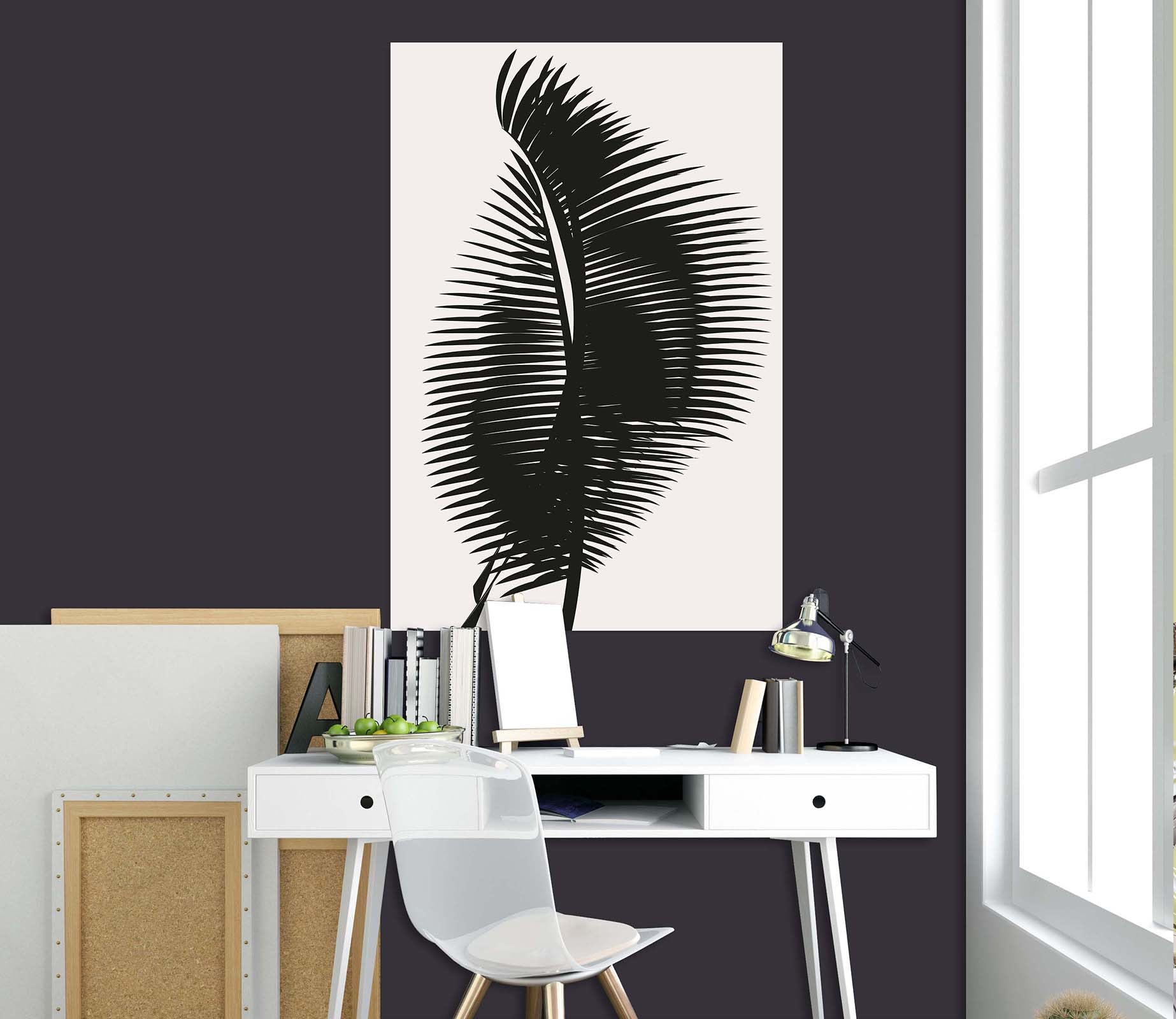 3D Black Leaves 146 Boris Draschoff Wall Sticker