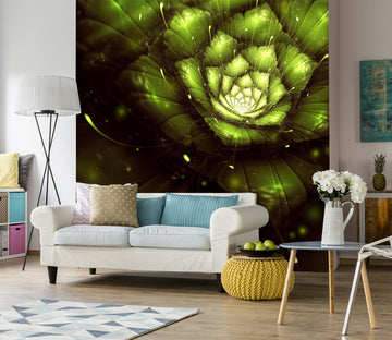 3D Green Lotus 2027 Wall Murals