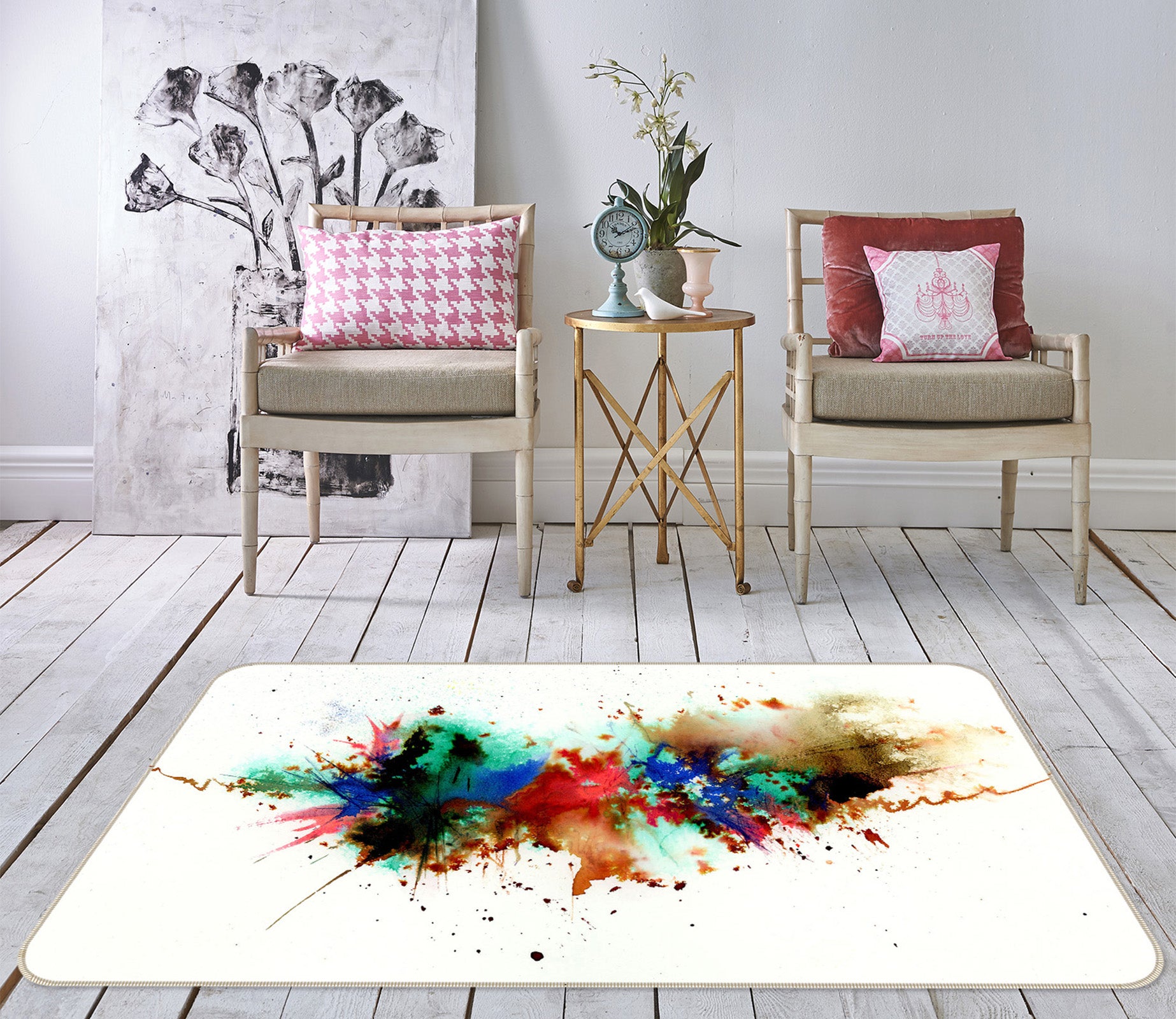 3D Pigment Ink Pattern 84119 Anne Farrall Doyle Rug Non Slip Rug Mat