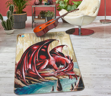 3D Red Dragon 8244 Ruth Thompson Rug Non Slip Rug Mat