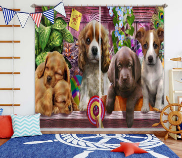 3D Cute Dog 046 Adrian Chesterman Curtain Curtains Drapes Curtains AJ Creativity Home 