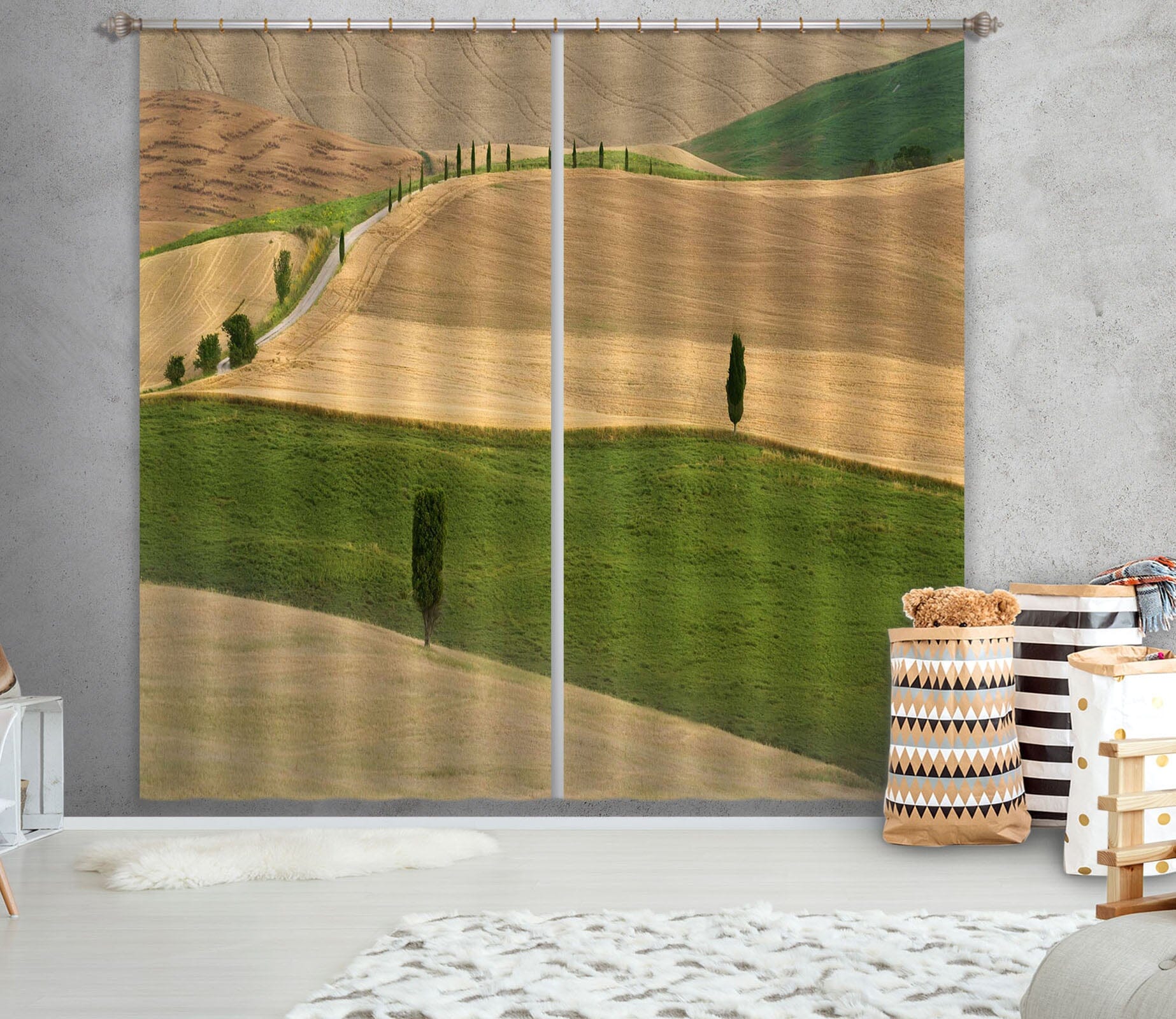 3D Grassy Beach 160 Marco Carmassi Curtain Curtains Drapes Curtains AJ Creativity Home 