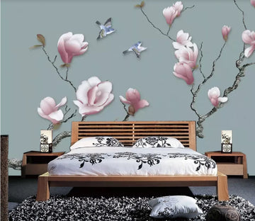 3D Blue Flying Bird WC664 Wall Murals