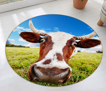 3D Cows 37238 Animal Round Non Slip Rug Mat