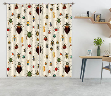 3D Black Bug 149 Uta Naumann Curtain Curtains Drapes