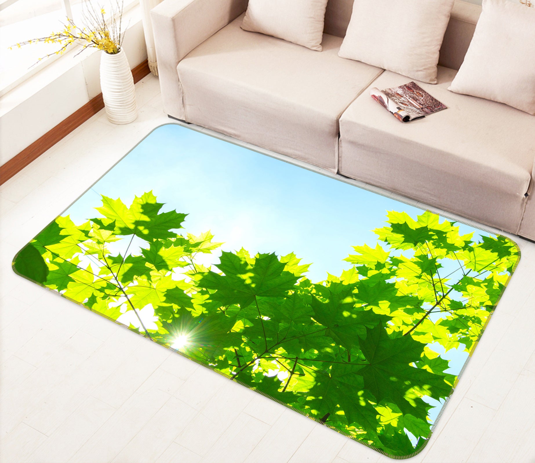 3D Leaves 77207 Non Slip Rug Mat