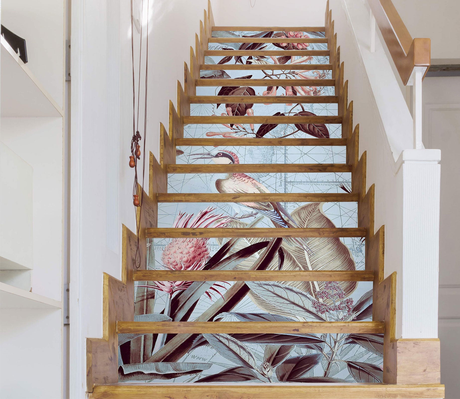 3D Bird Leaves Flowers 104124 Andrea Haase Stair Risers