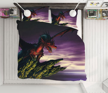 3D Red Dragon Cliff 6181 Ciruelo Bedding Bed Pillowcases Quilt