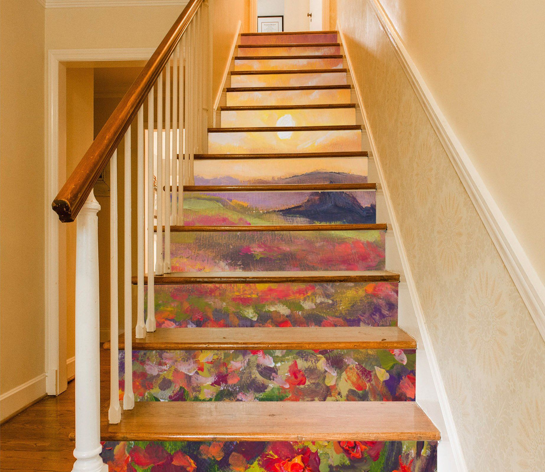 3D Flowers 964 Stair Risers Wallpaper AJ Wallpaper 