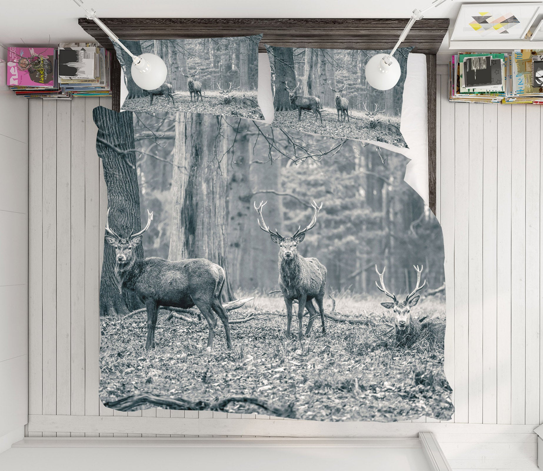 3D Forest Deer 85151 Assaf Frank Bedding Bed Pillowcases Quilt