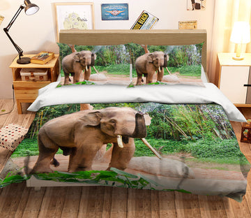 3D Elephant Forest 107 Bed Pillowcases Quilt