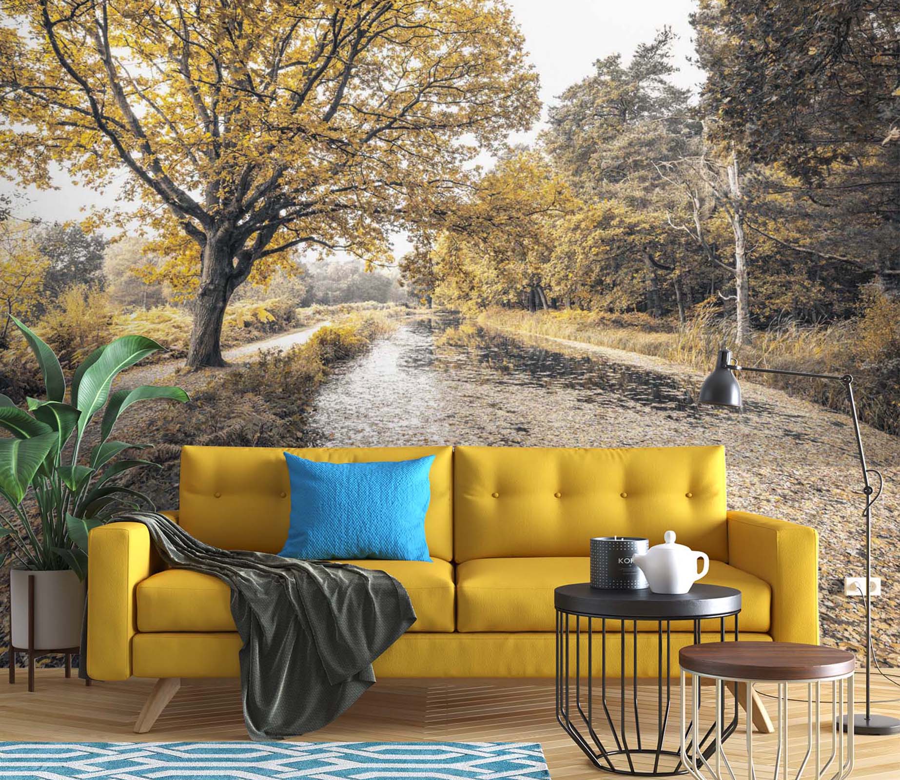 3D Yellow Tree 028 Assaf Frank Wall Mural Wall Murals