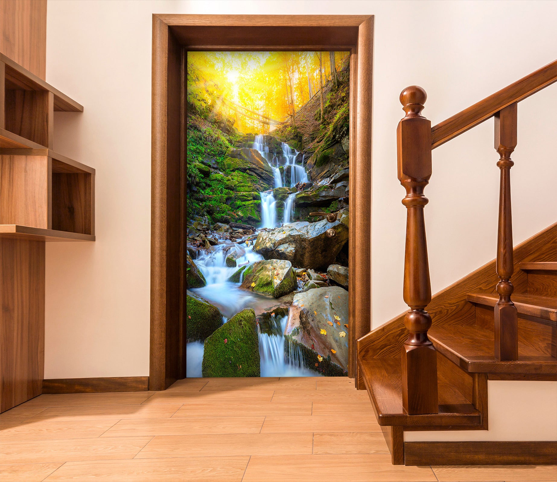 3D Stone Running Water 24164 Door Mural