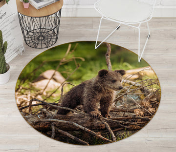 3D Small Bear 81277 Animal Round Non Slip Rug Mat