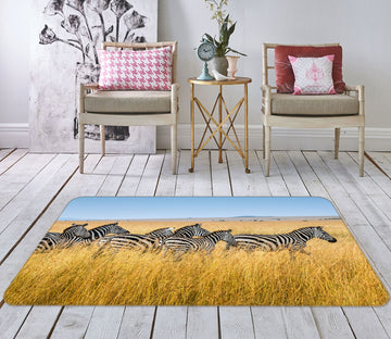 3D Grassland Zebra 68213 Animal Non Slip Rug Mat