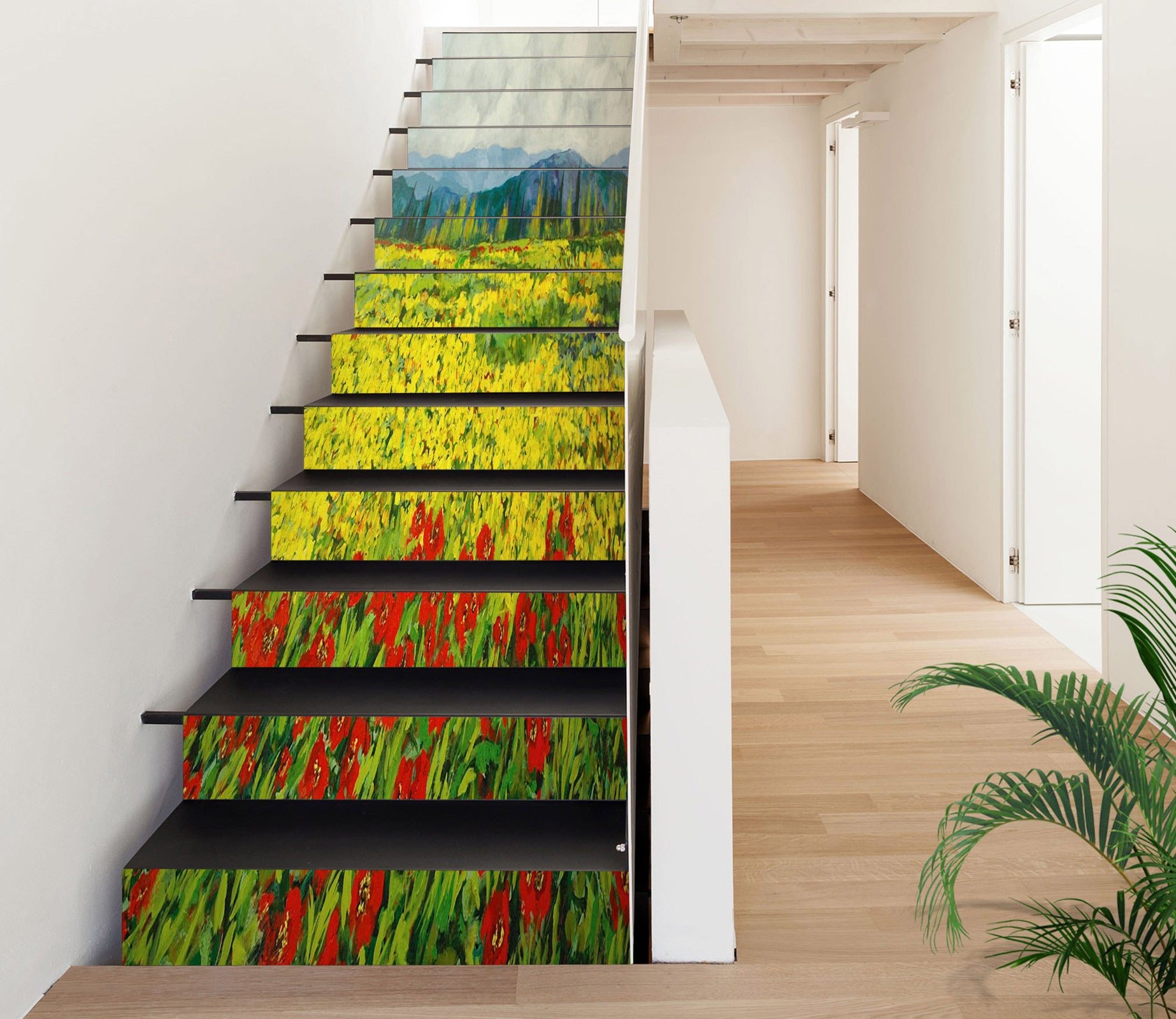 3D Red Yellow Flowers 89172 Allan P. Friedlander Stair Risers