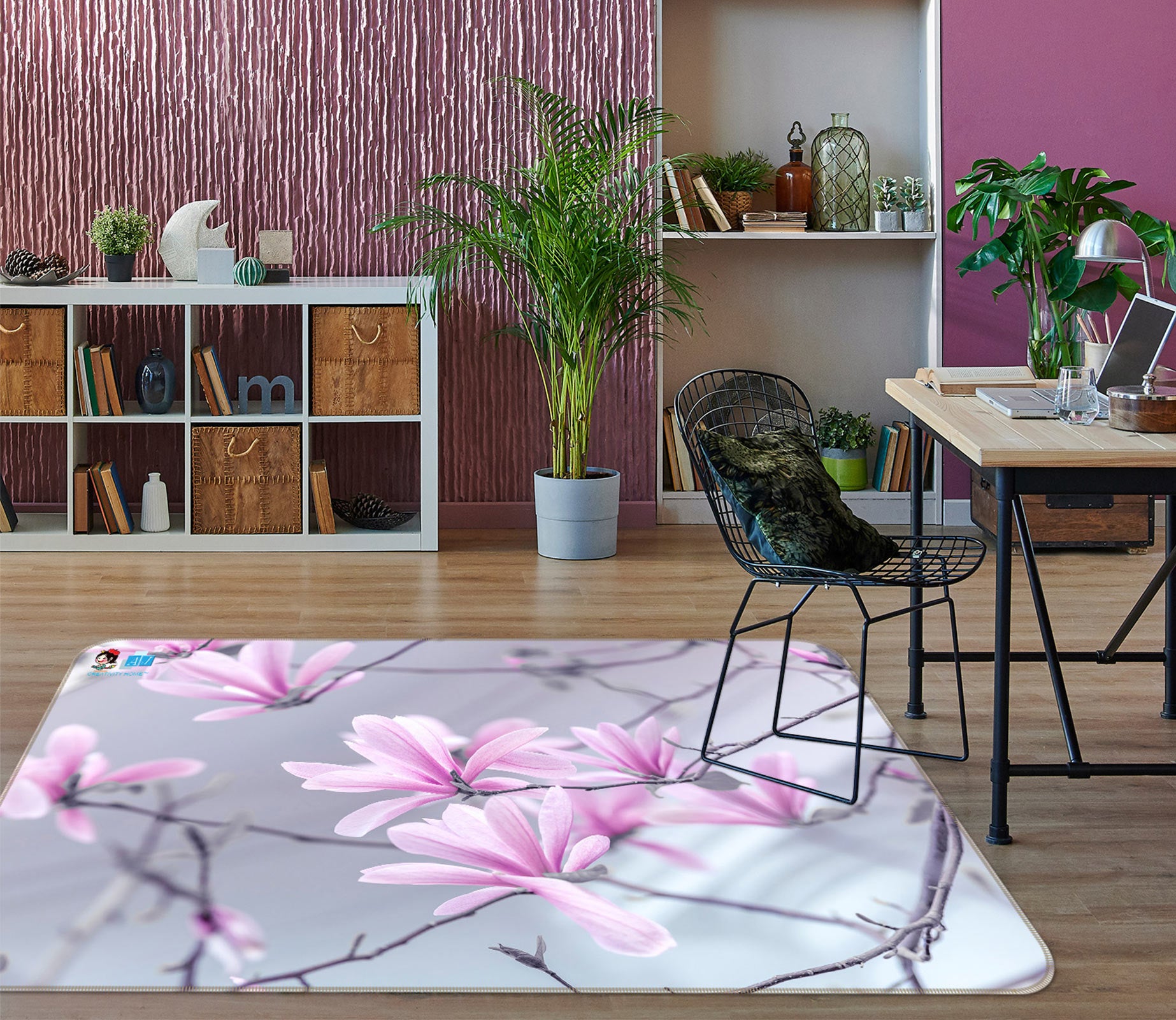 3D Pink Flower 6844 Assaf Frank Rug Non Slip Rug Mat