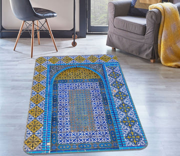 3D Blue Brick 192 Assaf Frank Rug Non Slip Rug Mat