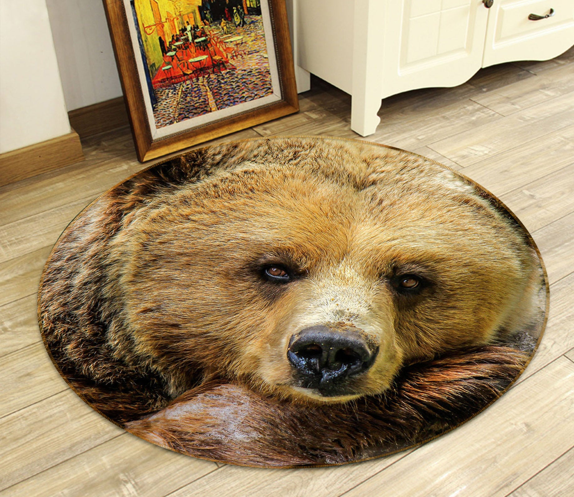 3D Bear 81276 Animal Round Non Slip Rug Mat