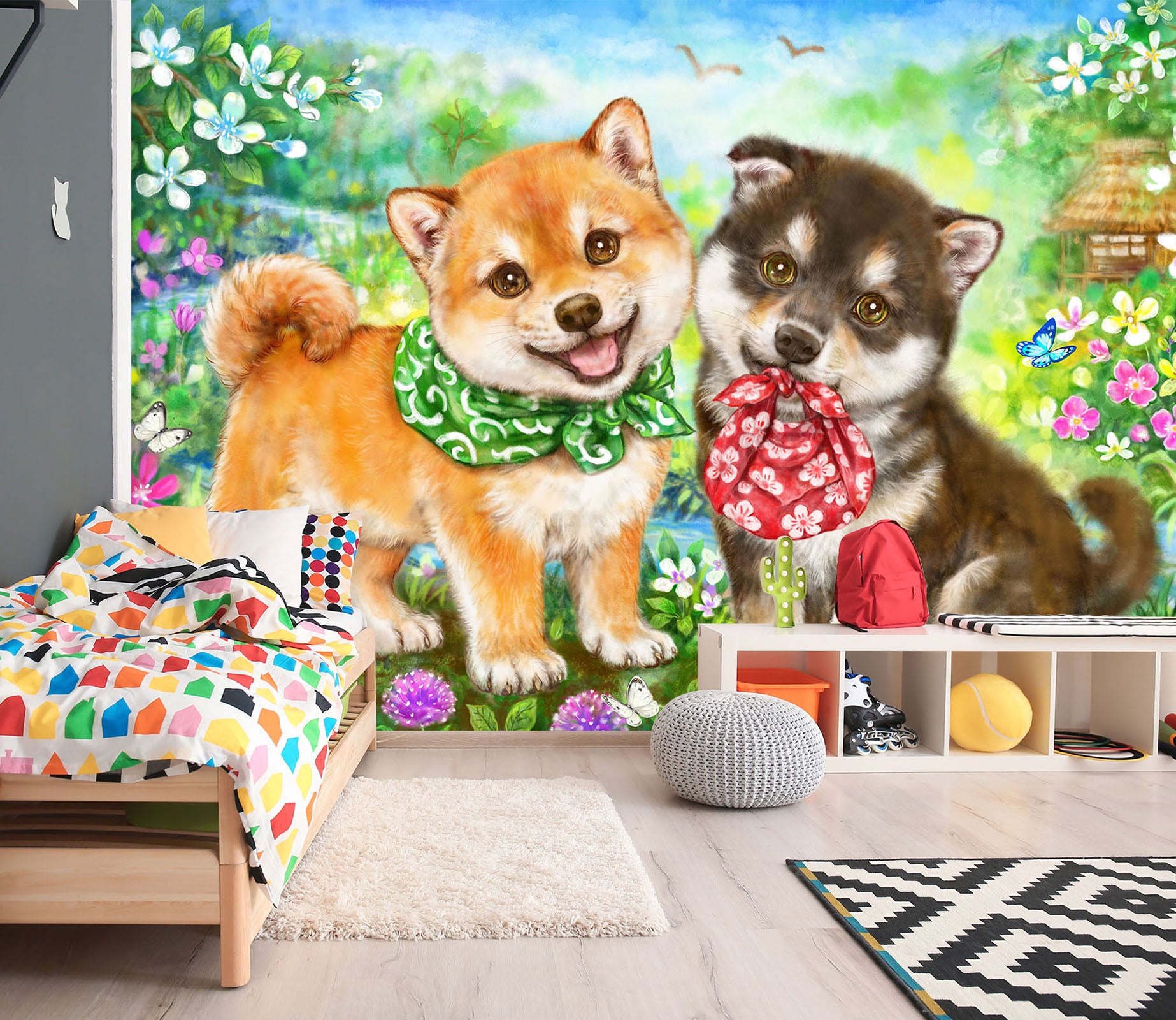 3D Cute Garden Dog 5428 Kayomi Harai Wall Mural Wall Murals