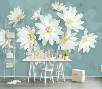 3D White Lotus WG186 Wall Murals