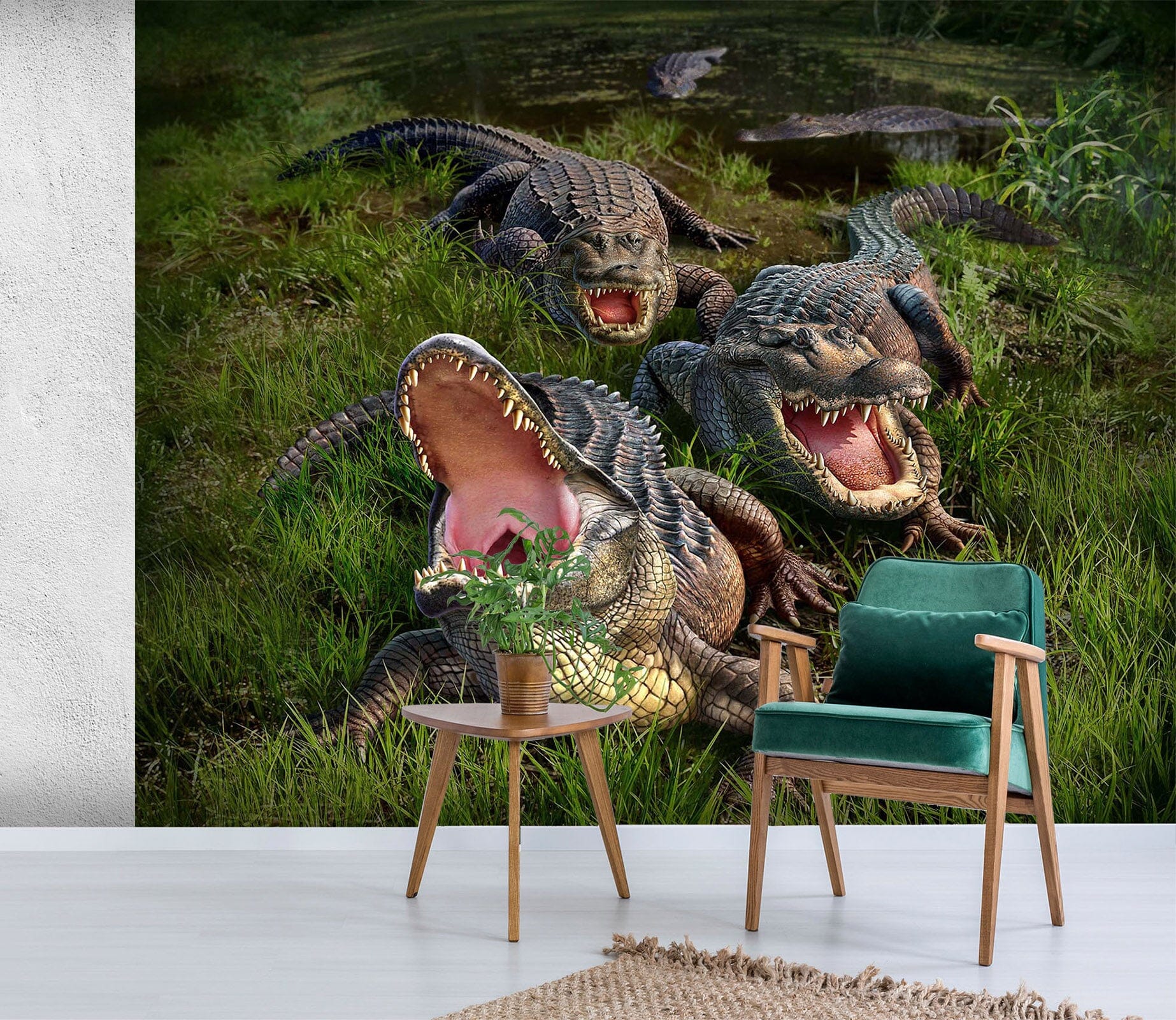 3D Crocodile 100 Jerry LoFaro Wall Mural Wall Murals Wallpaper AJ Wallpaper 2 