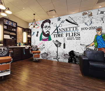 3D Hair Cutting Supplies 1458 Barber Shop Wall Murals