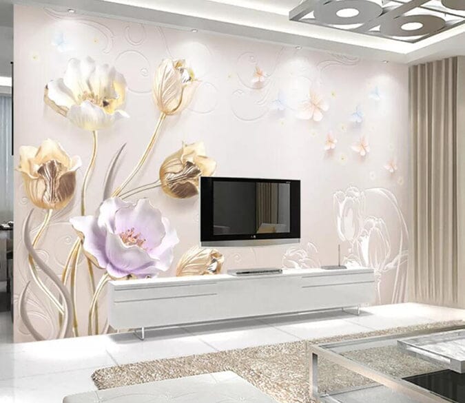 3D Carving Lotus 1455 Wall Murals Wallpaper AJ Wallpaper 2 