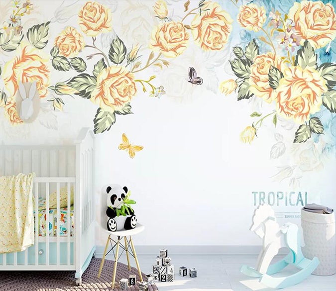 3D Flower Butterfly 538 Wall Murals Wallpaper AJ Wallpaper 2 