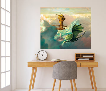 3D Tower Cloud Dragon 8073 Ciruelo Wall Sticker