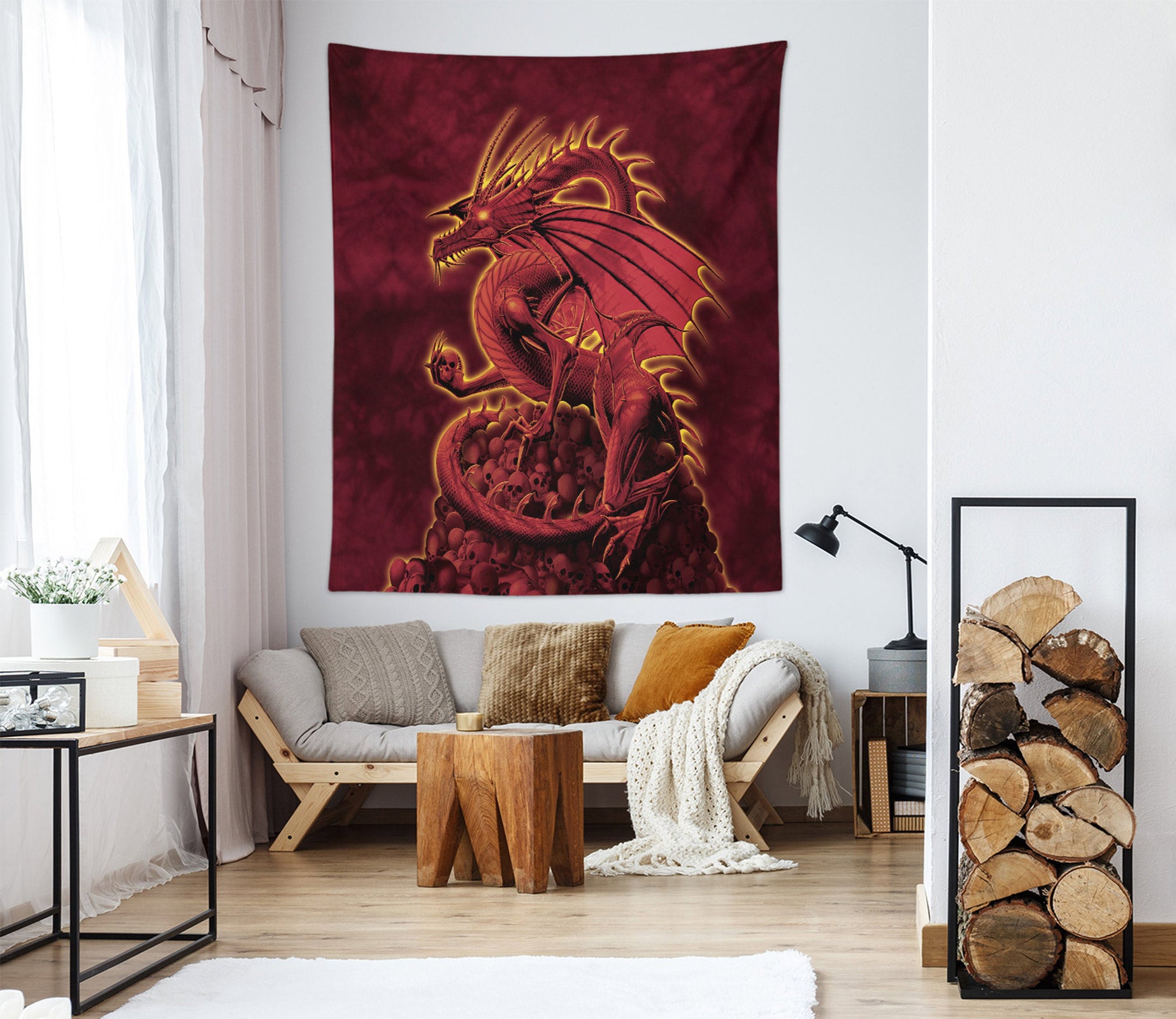 3D Red Dragon 116204 Vincent Tapestry Hanging Cloth Hang