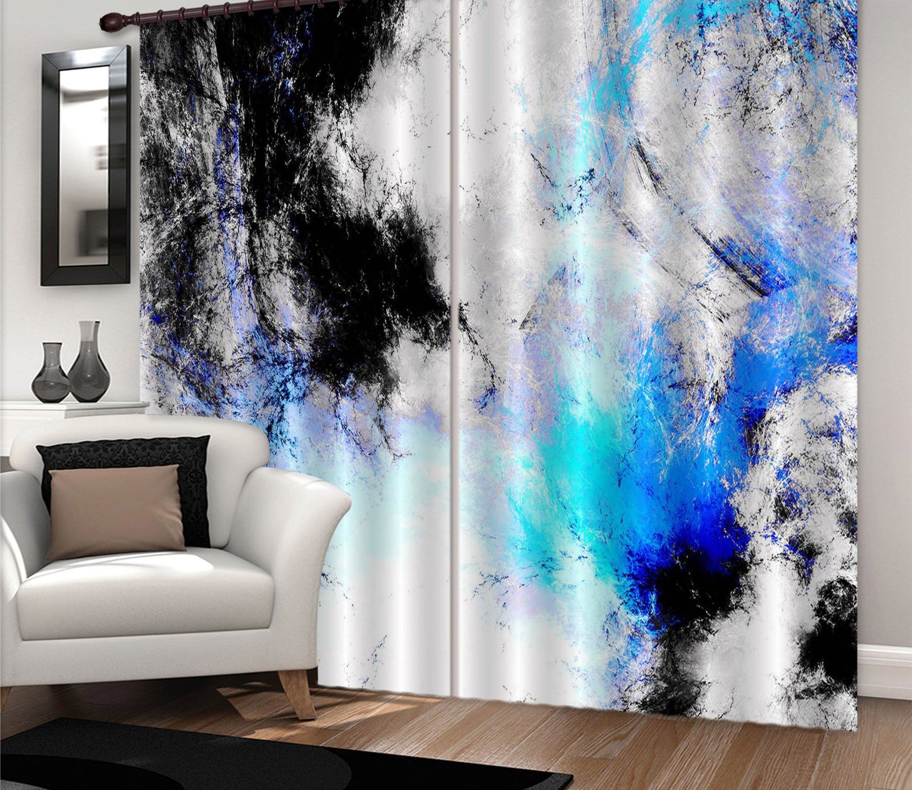 3D Gouache Sway 9 Curtains Drapes Curtains AJ Creativity Home 