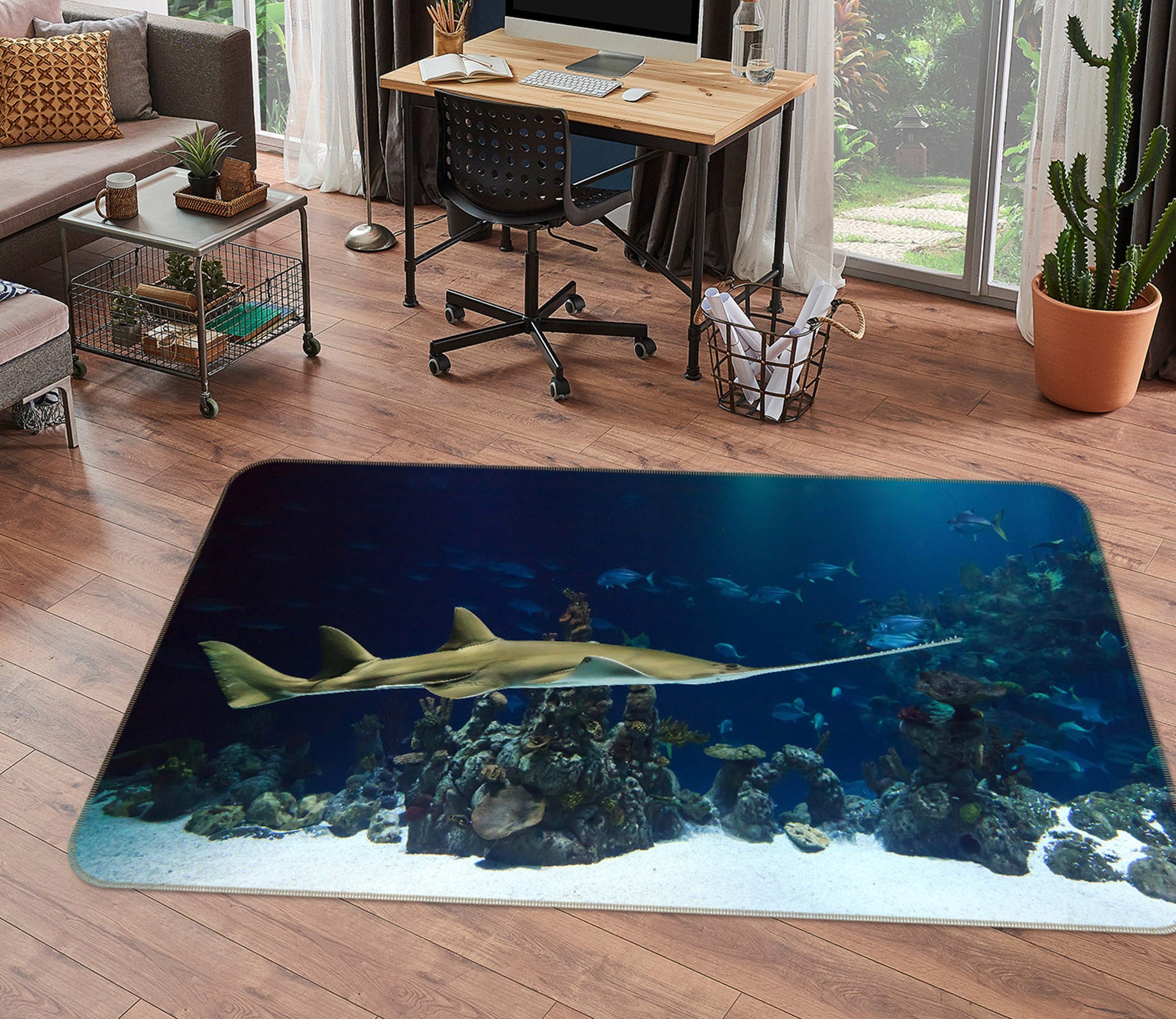 3D Tuna Seabed 006 Animal Non Slip Rug Mat