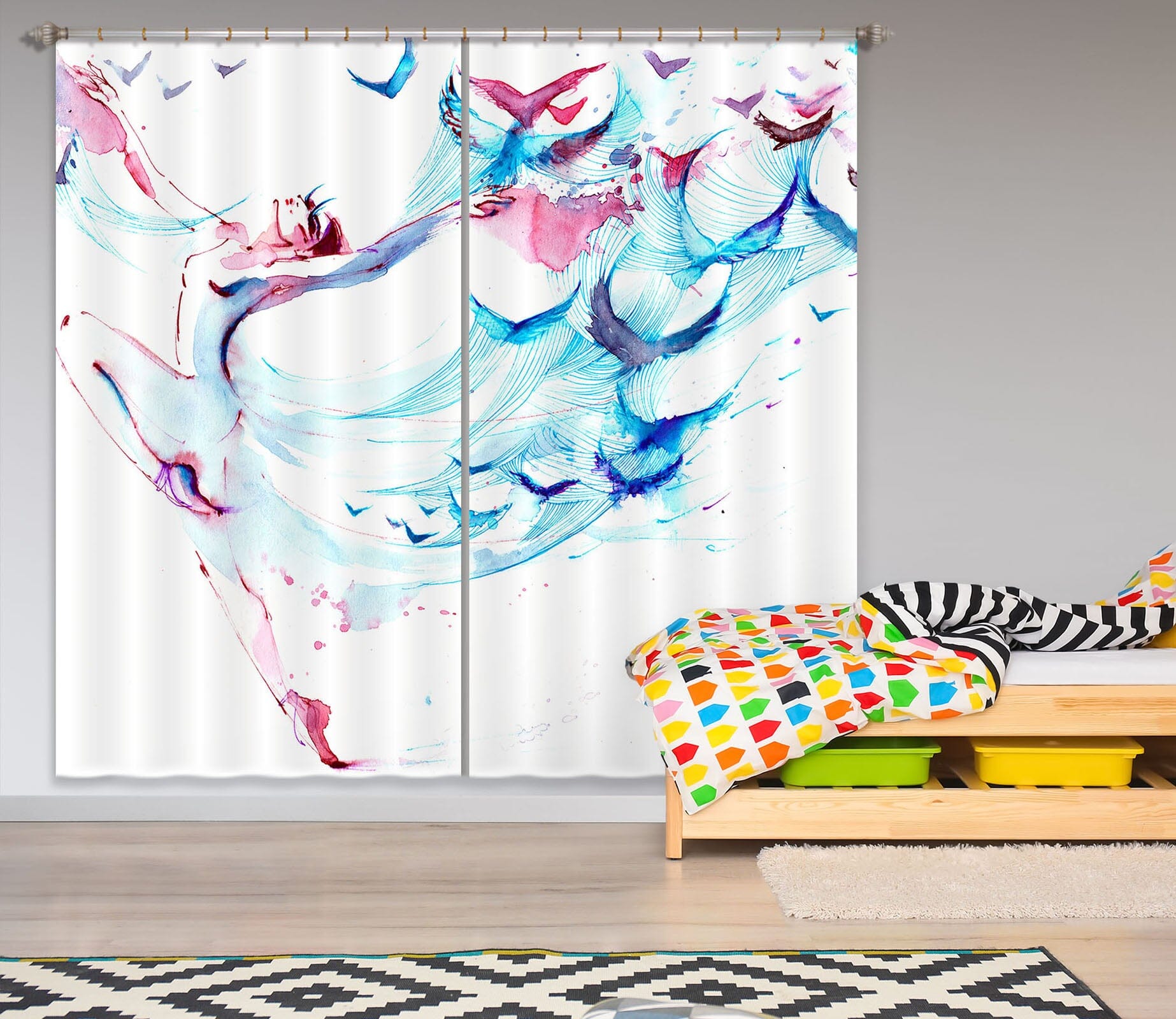 3D Color Graffiti 839 Curtains Drapes Wallpaper AJ Wallpaper 