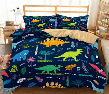 3D Dark Dinosaur 1169 Bed Pillowcases Quilt