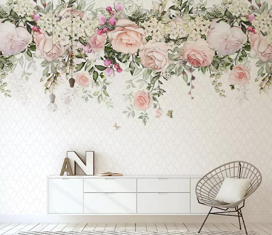 3D Pink Rose WC797 Wall Murals