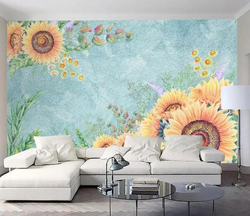 3D Sunflower 958 Wall Murals Wallpaper AJ Wallpaper 2 